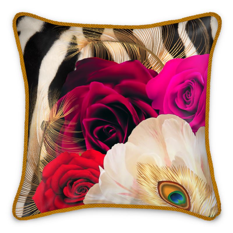 Wild Print Opulence Pillow Silk Pillow